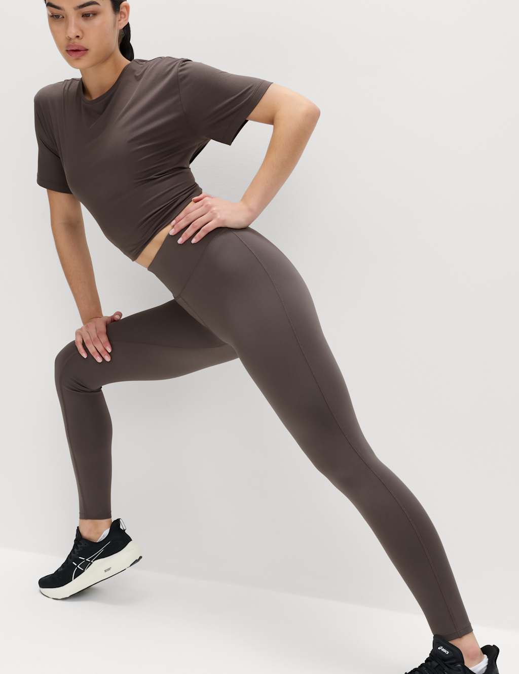 Goodmove Women's Essential High Waisted Gym Leggings - 20 - Mid Grey
