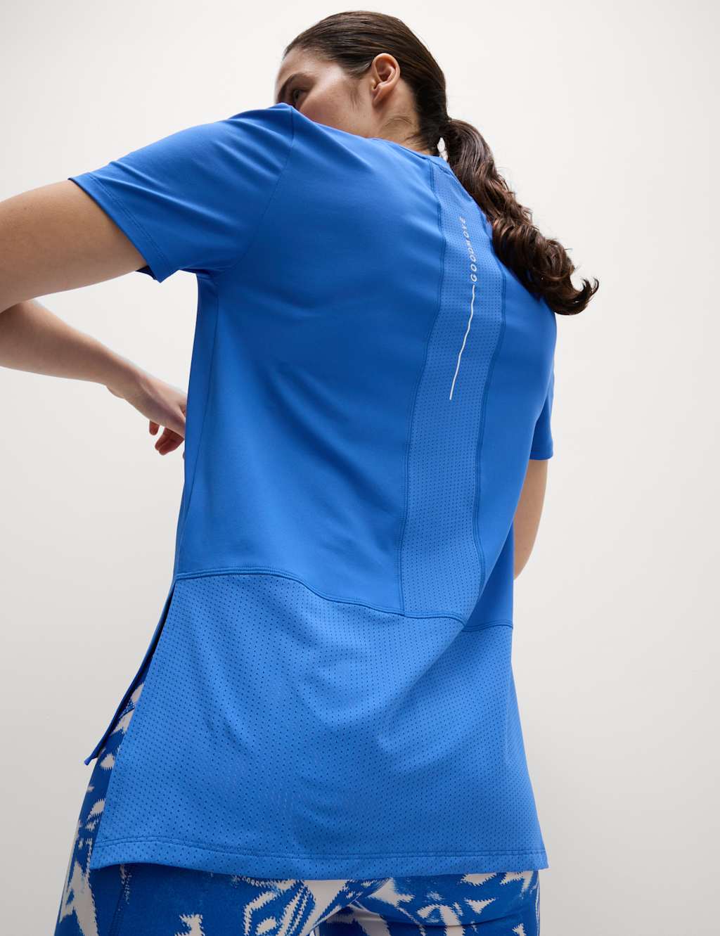 Scoop Neck Mesh Back T-Shirt