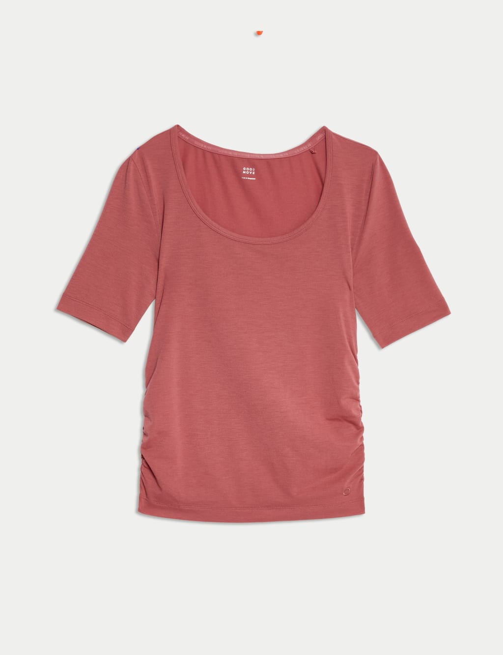 Lightweight Scoop Neck Ruched Yoga T-Shirt