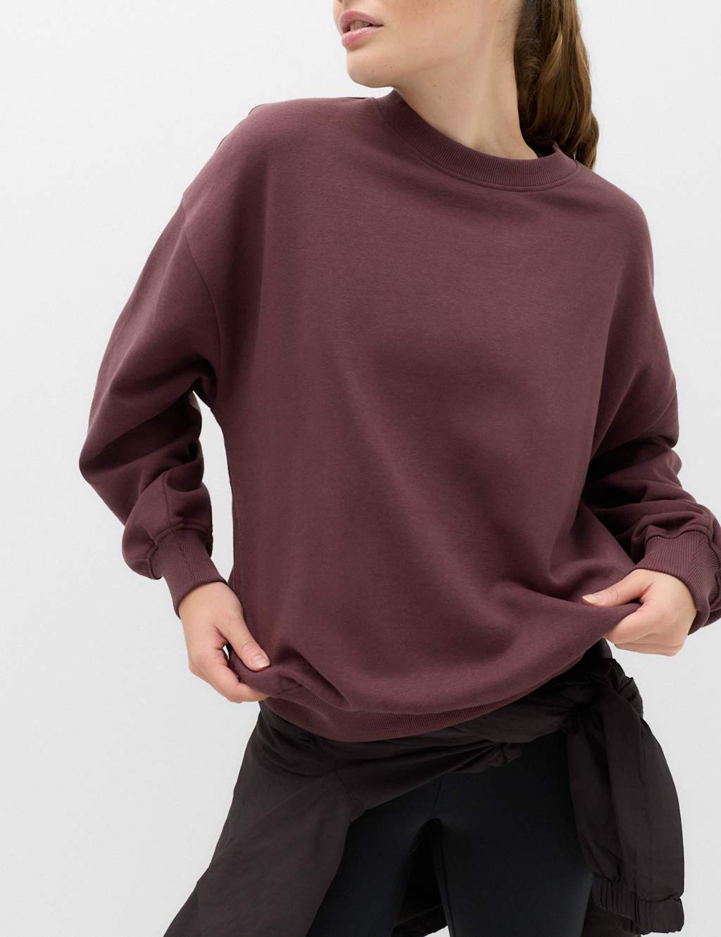 Goodmove Women's Cotton Rich Oversized Sweatshirt - Extra Small - Mulberry