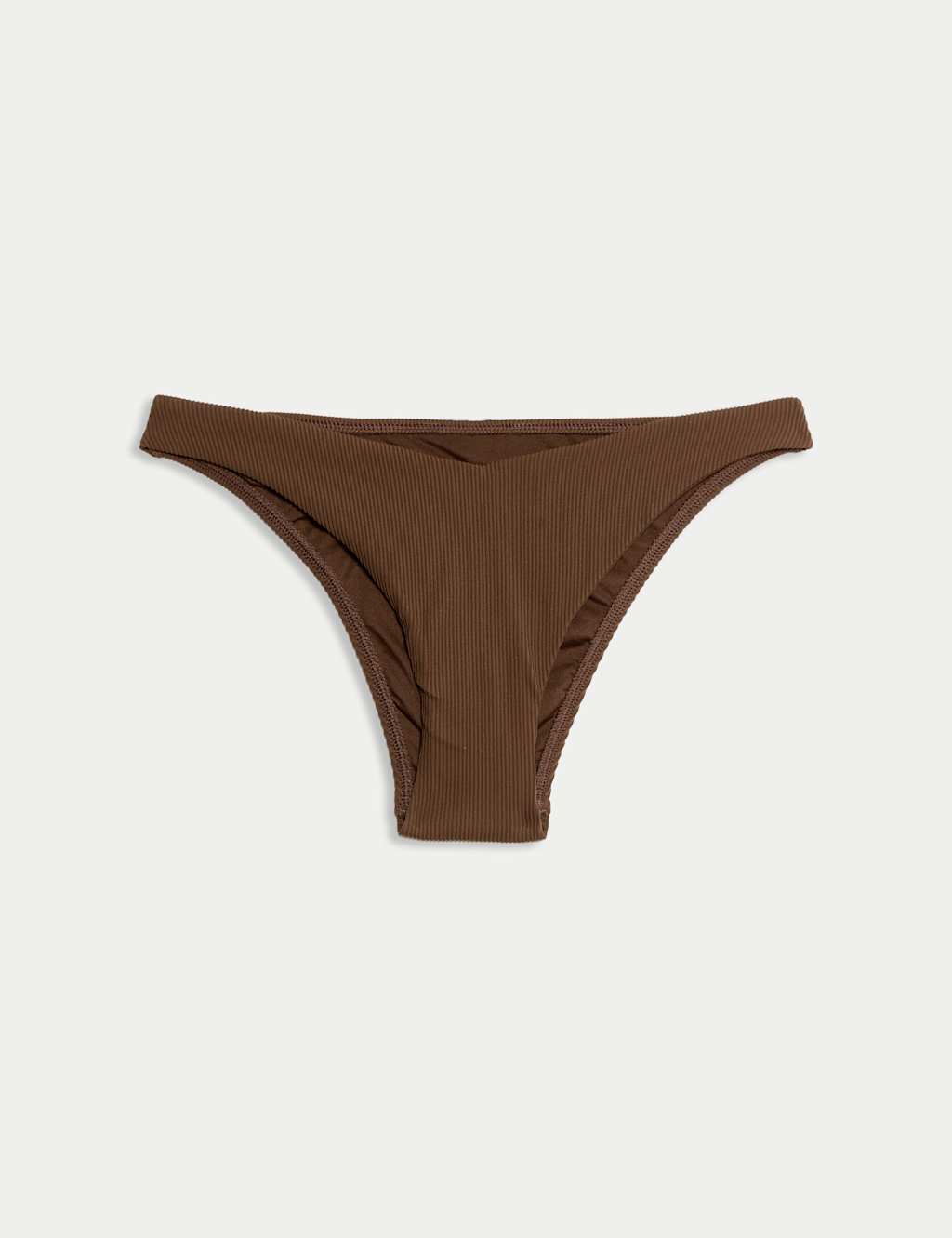 Ribbed High Leg Bikini Bottoms