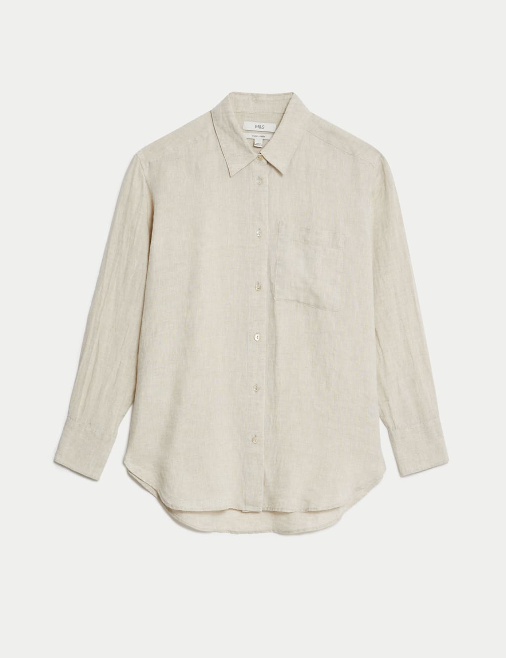 M&S Pure Linen Relaxed Collared Shirt Calico