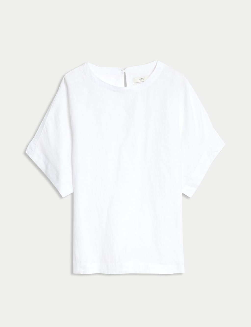 Pure Linen Round Neck Relaxed Blouse