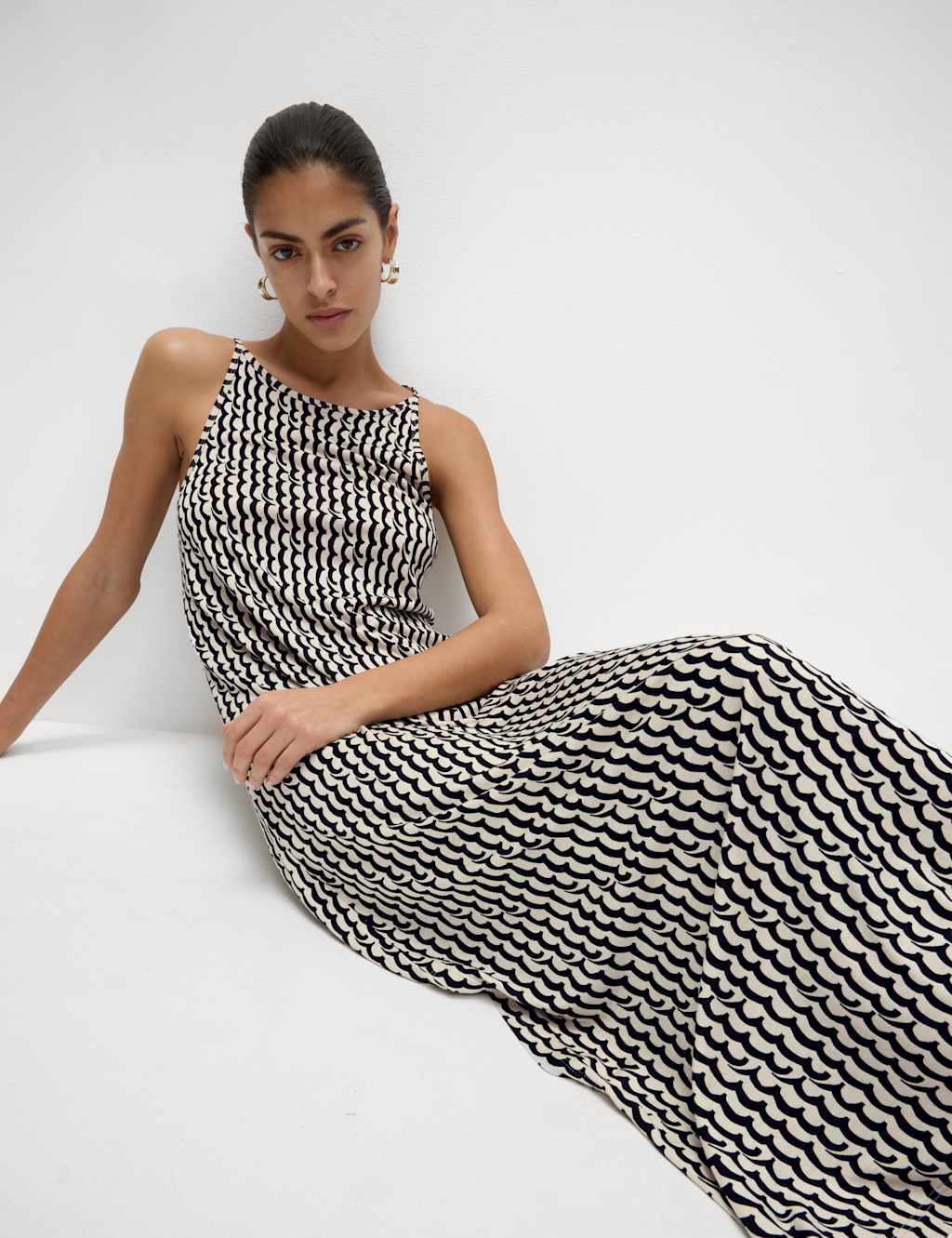 Jersey Printed Midaxi Beach Dress