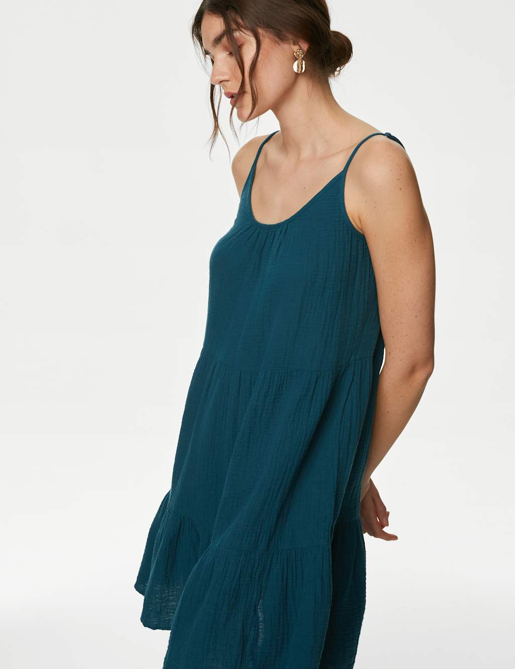 Pure Cotton Tiered Mini Beach Dress