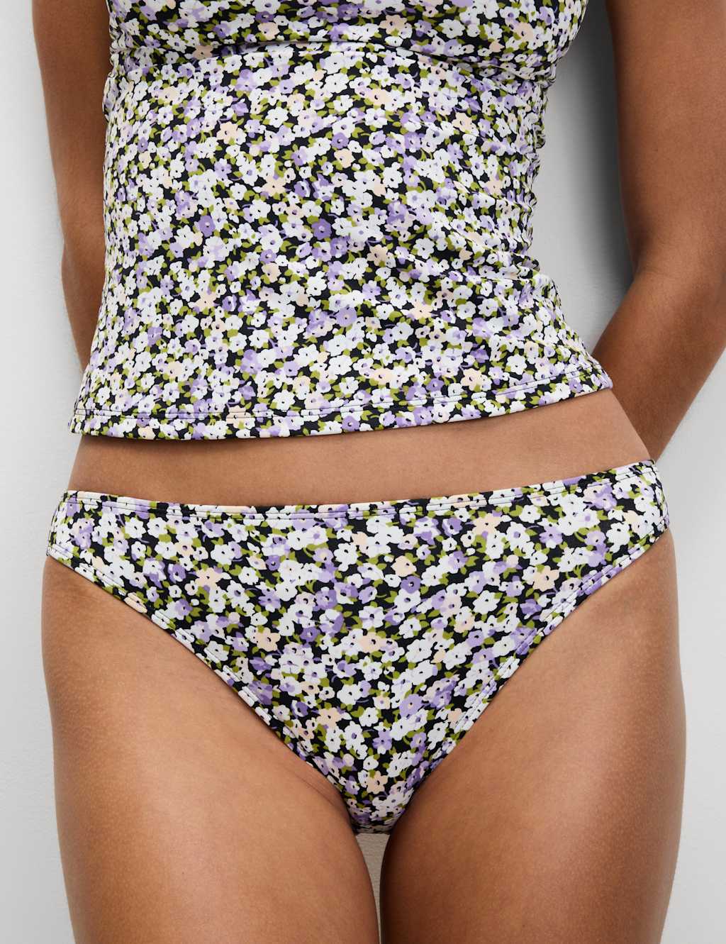 Printed High Leg Bikini Bottoms