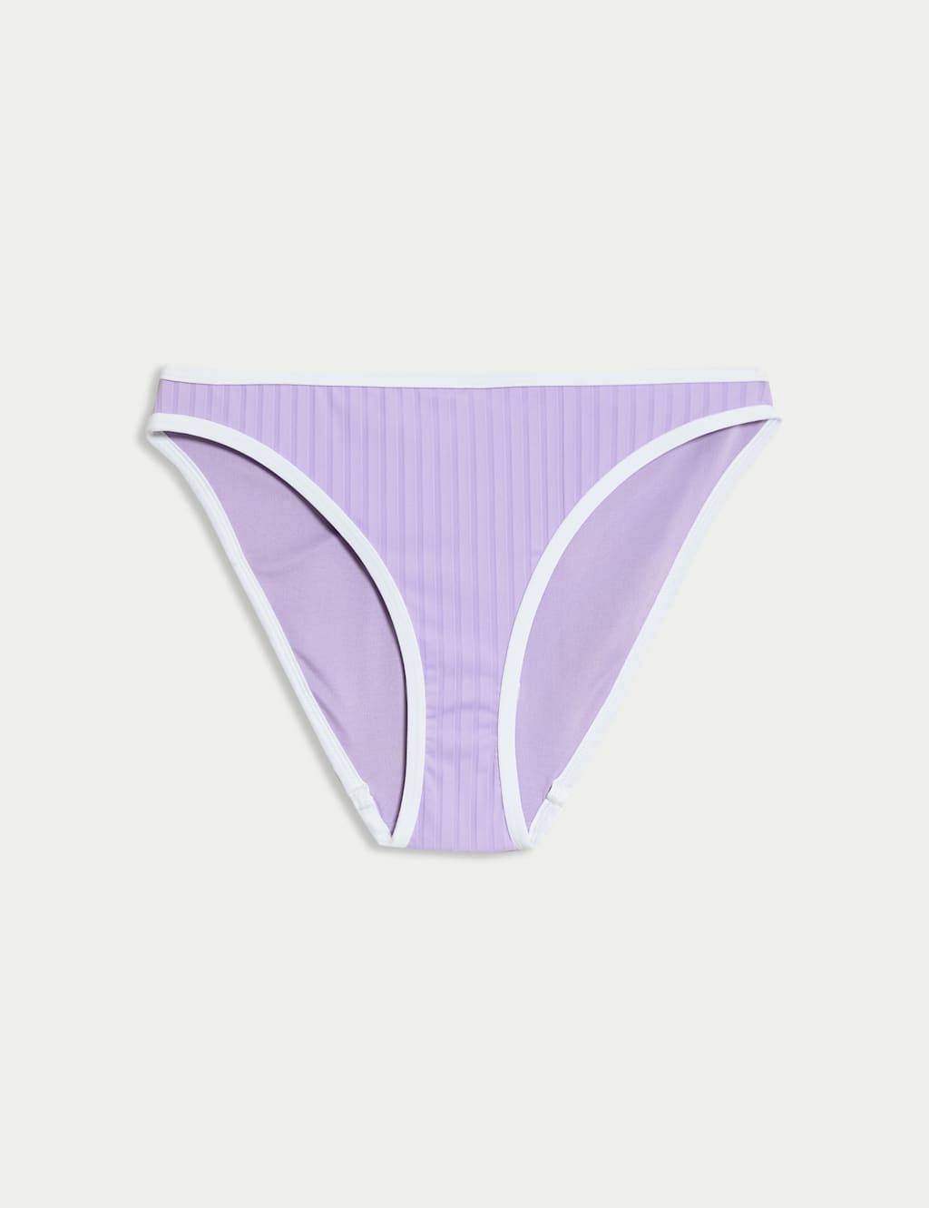 Ribbed Tipped High Leg Bikini Bottoms