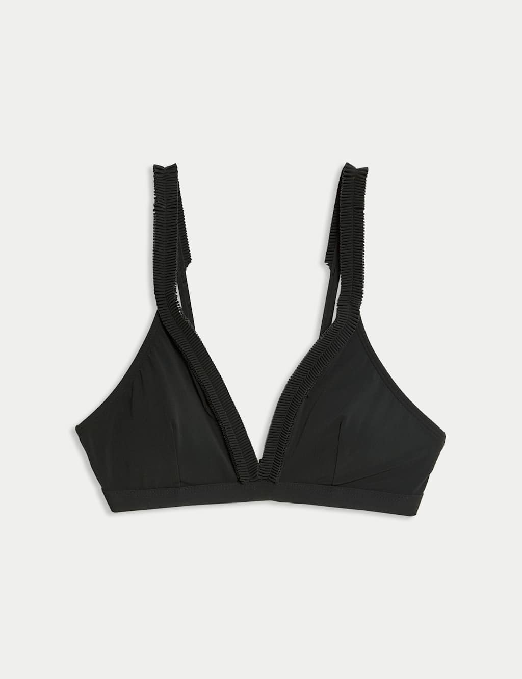 Pleated Detail Plunge Bikini Top