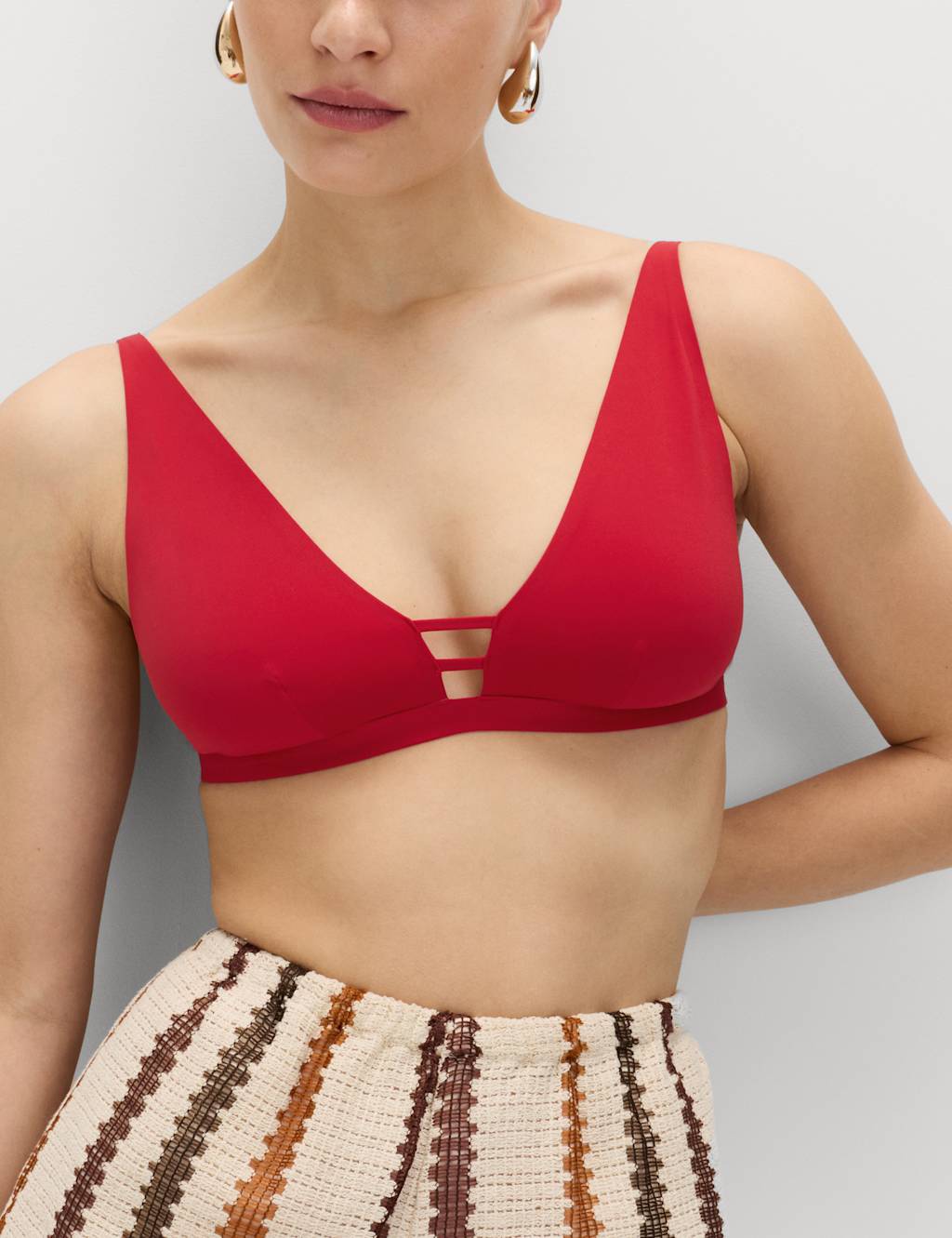 M&S Women's Sculpt Plunge V-Neck Bikini Top - 12 - Lacquer Red