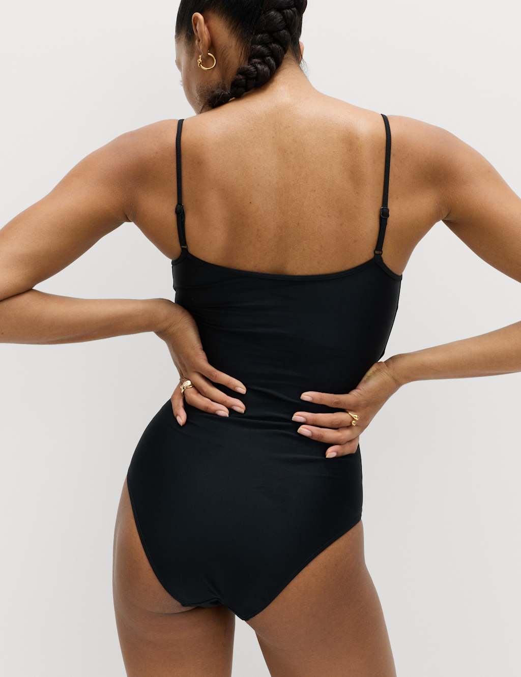 M&S Women's Cami Scoop Neck Swimsuit - 22 - Black
