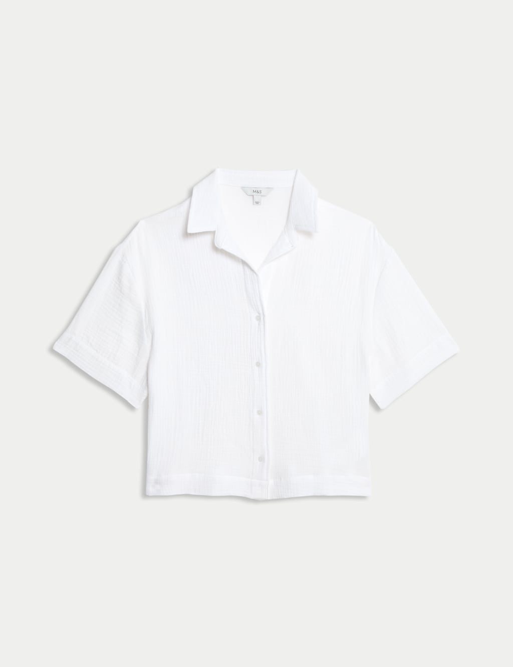 Pure Cotton Textured Collared Beach Shirt