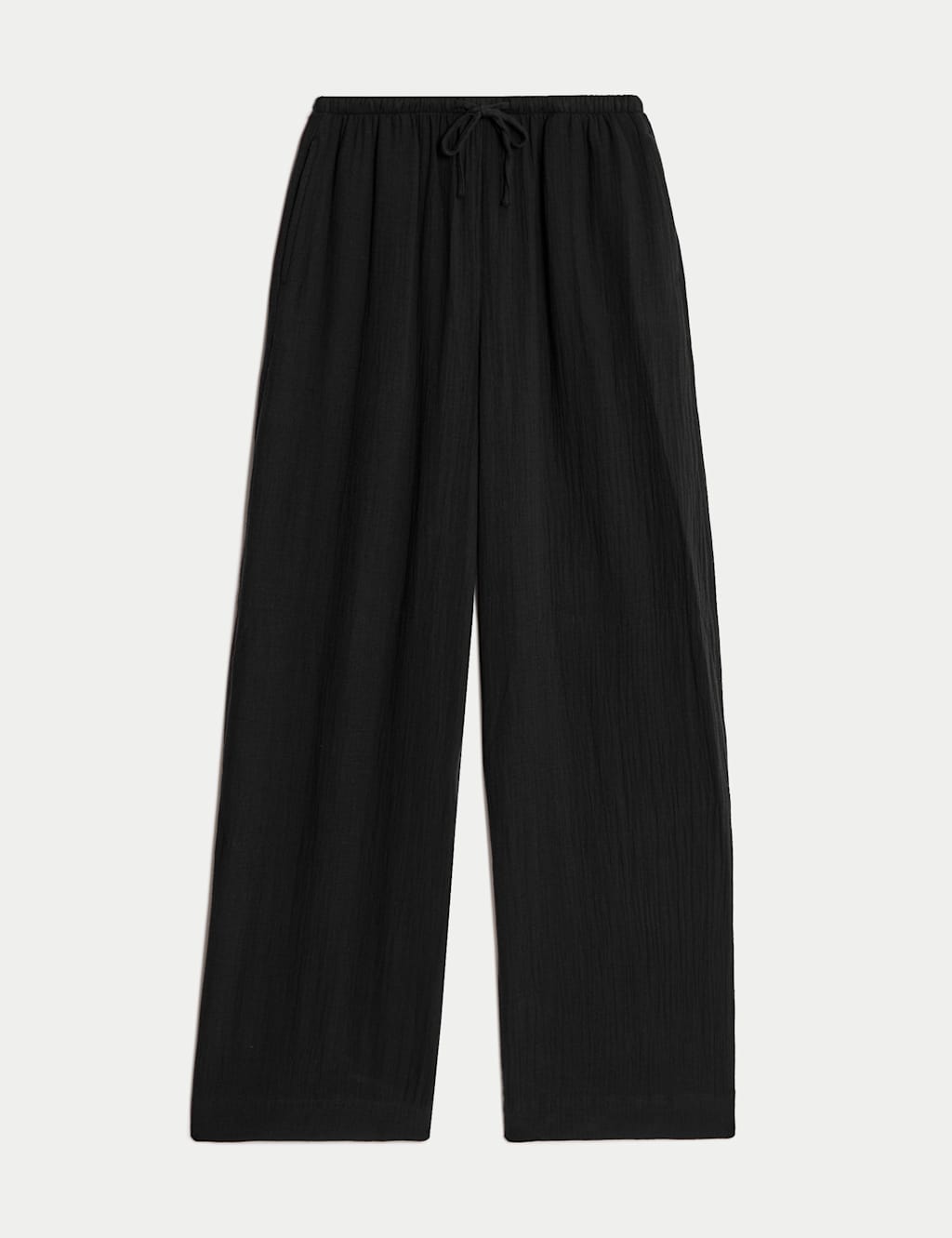 M&S Pure Cotton Beach Trousers Black