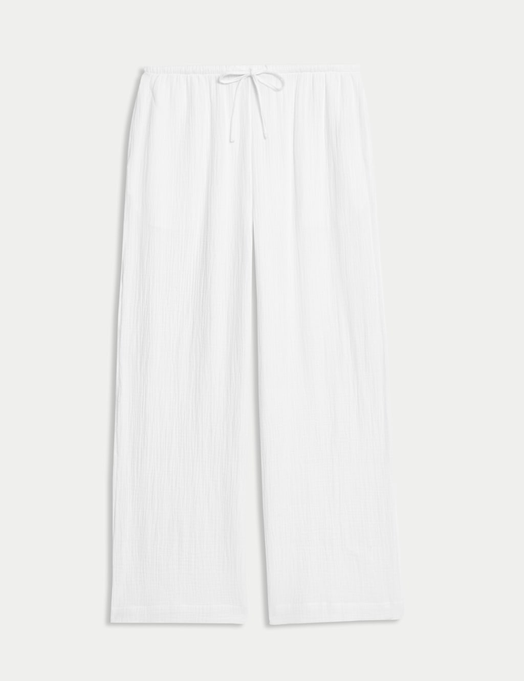 M&S Pure Cotton Drawstring Trousers Soft White