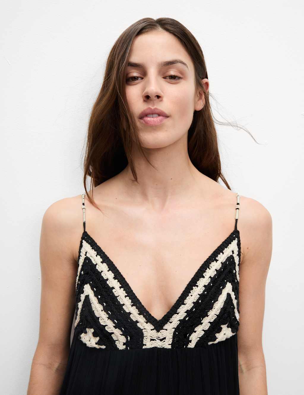 Crochet V-Neck Midi Beach Dress