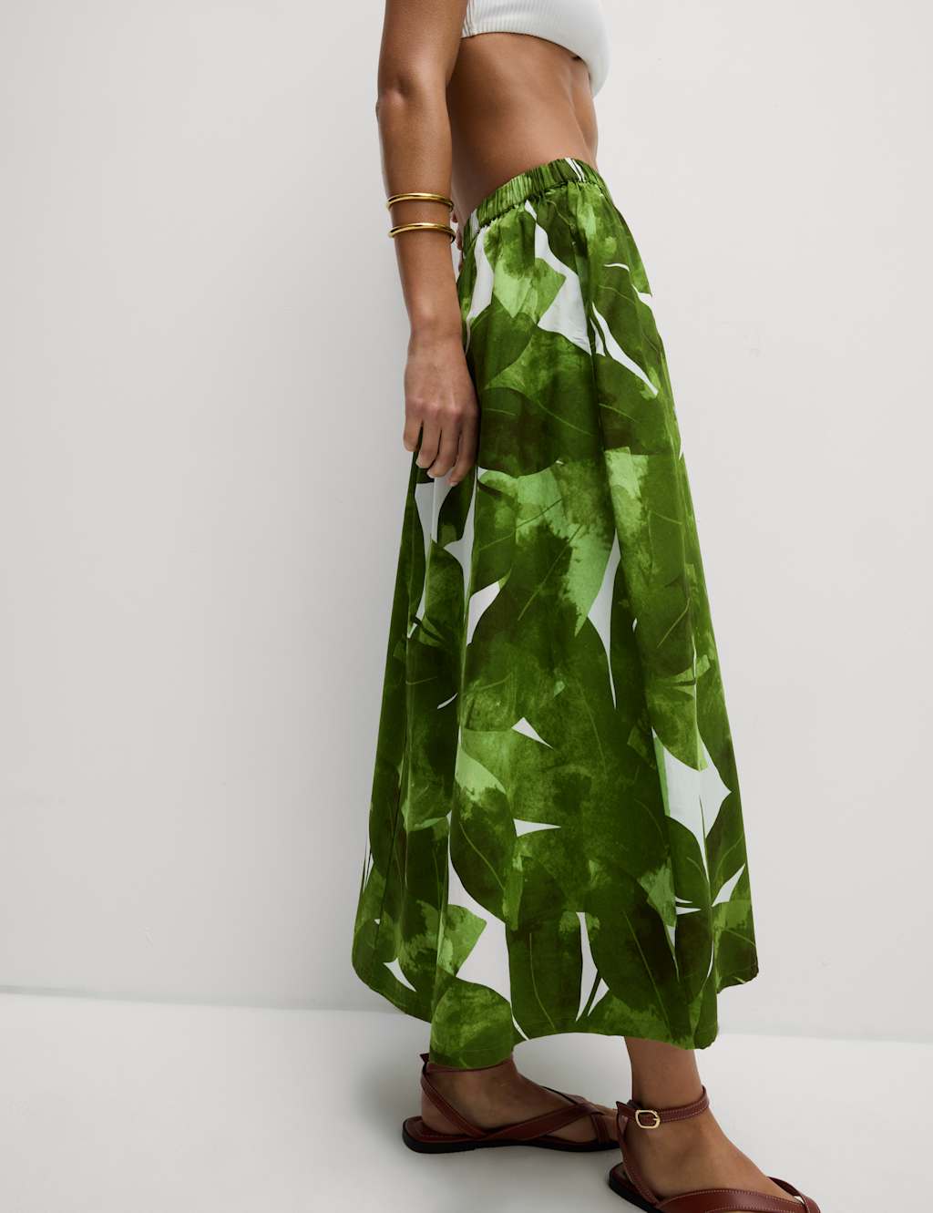 Pure Cotton Printed Midaxi Beach Skirt