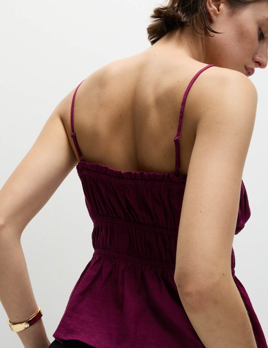 Linen Rich Sweetheart Neck Cami Top