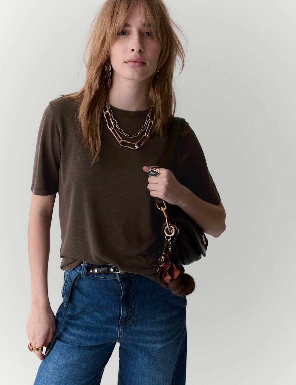 Per Una Women's Modal Rich Oversized T-Shirt - 14 - Dark Mole