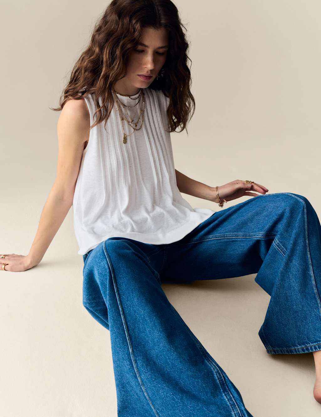 Plisse Pintuck Top
