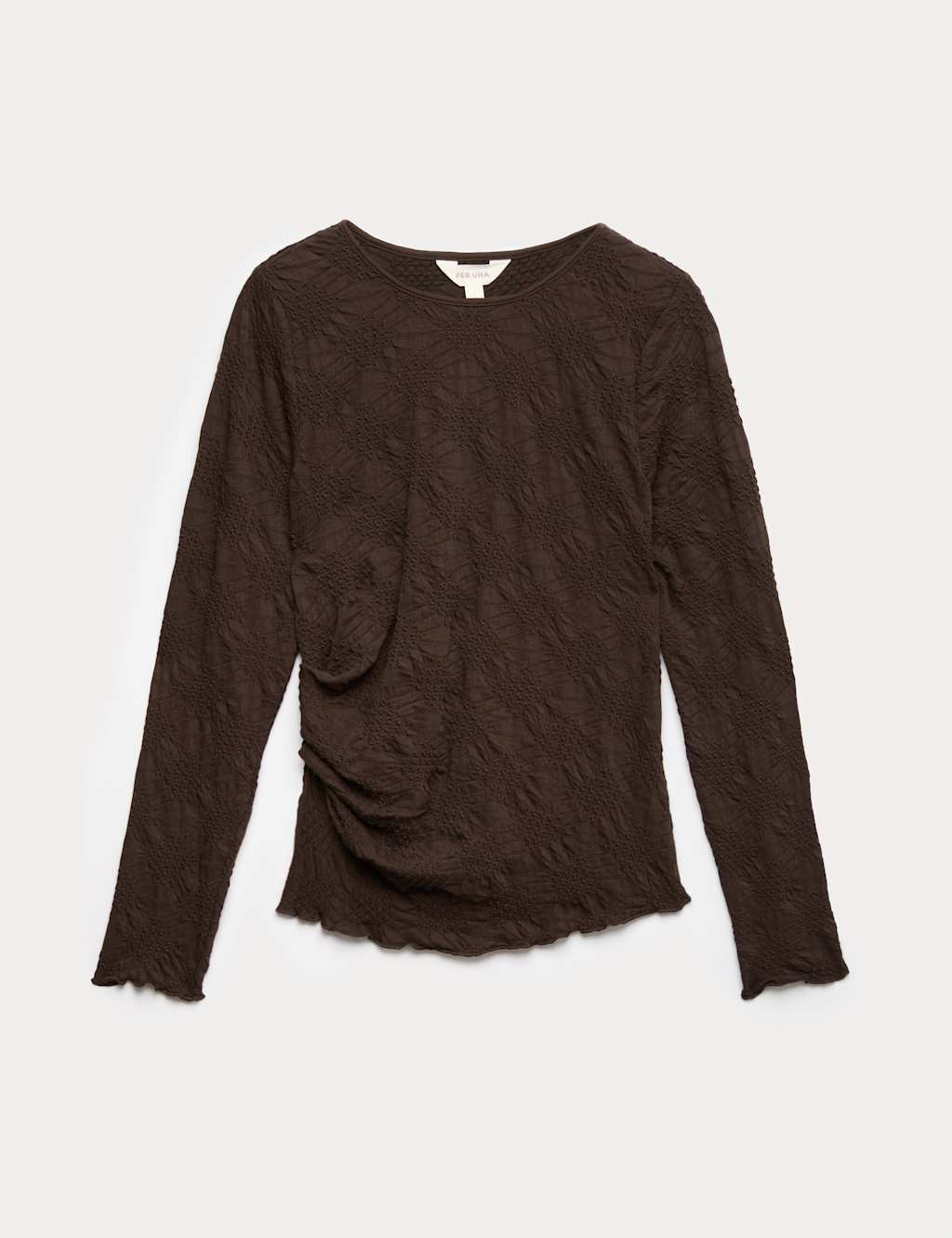 M&S Jersey Textured Top Dark Mole