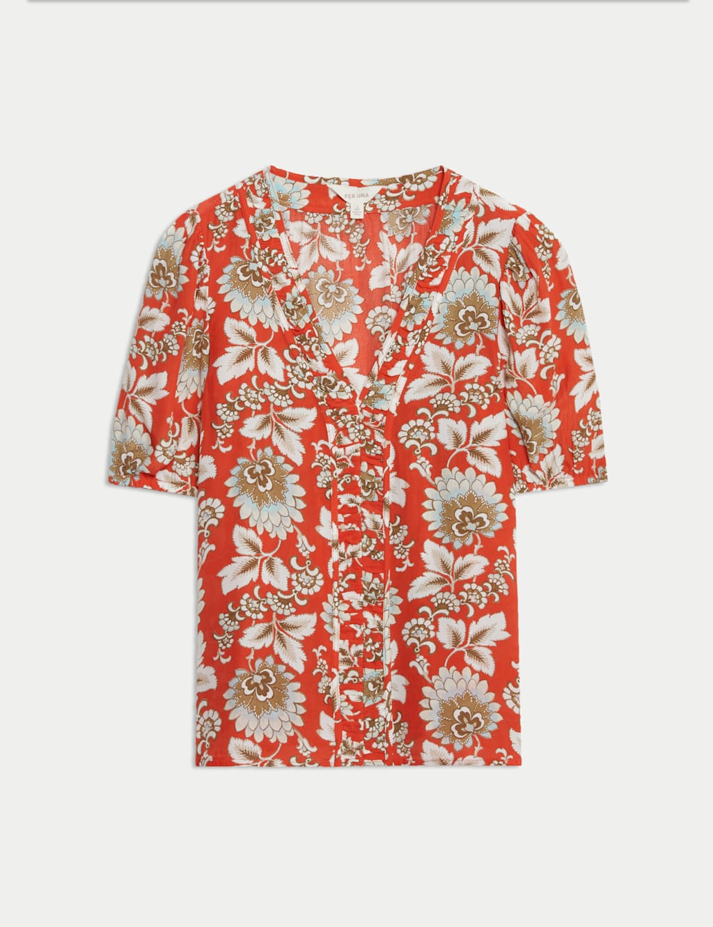 Printed Gathered Blouse