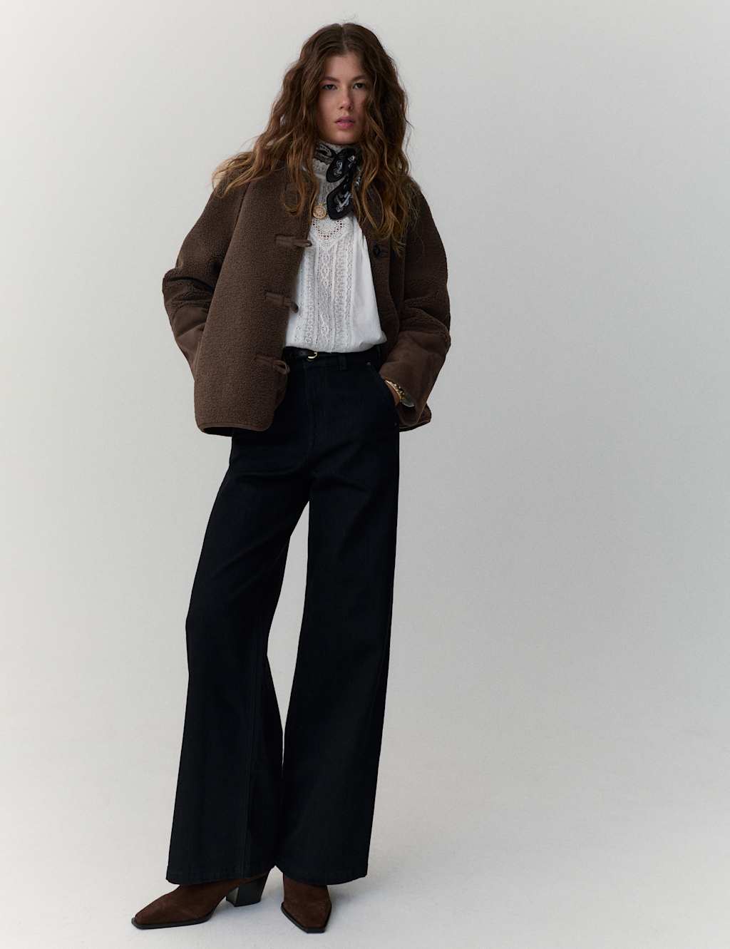 Per Una Faux Shearling Reversible Jacket Chocolate