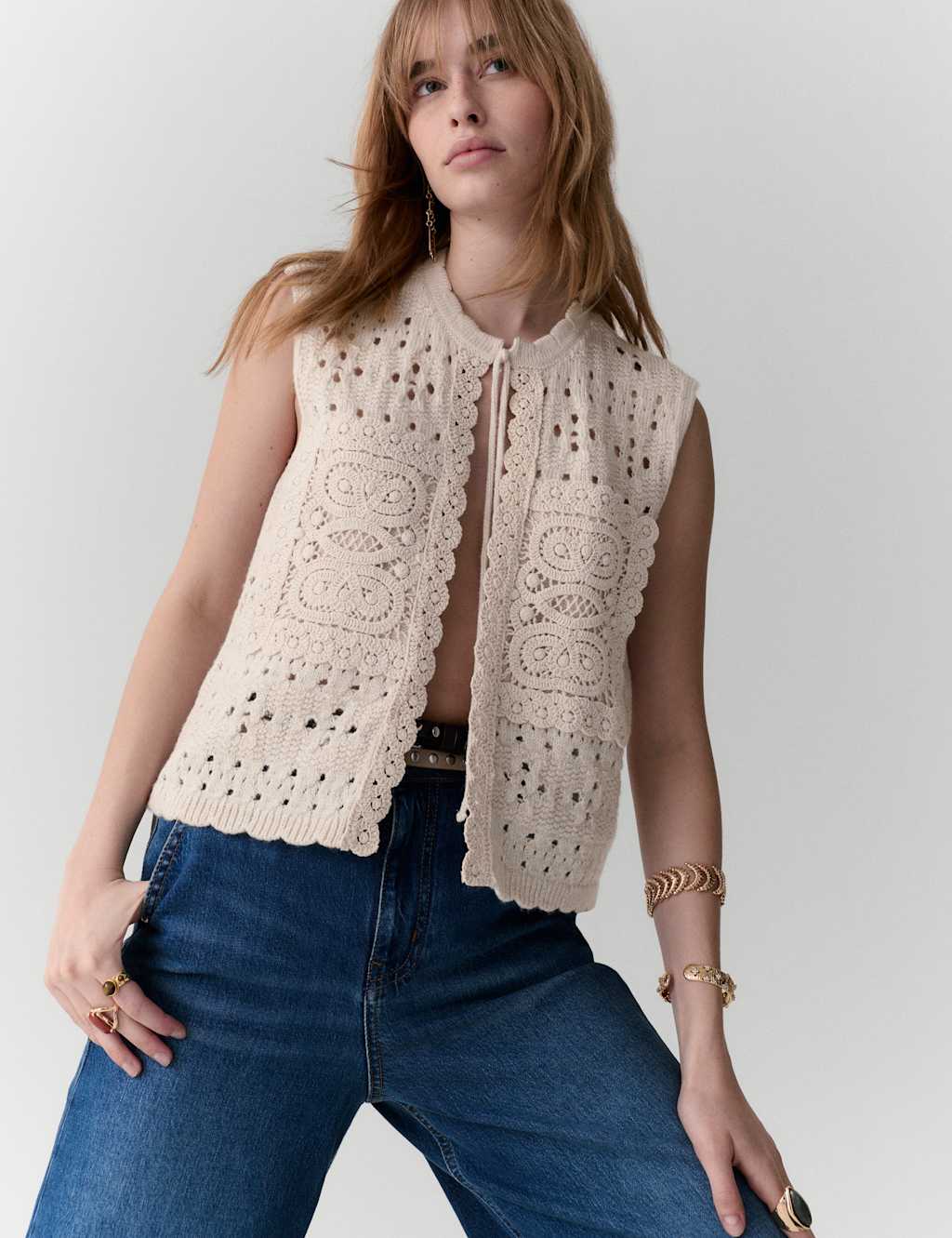 Per Una Women's Tie Neck Tabard - Extra Small - Ecru