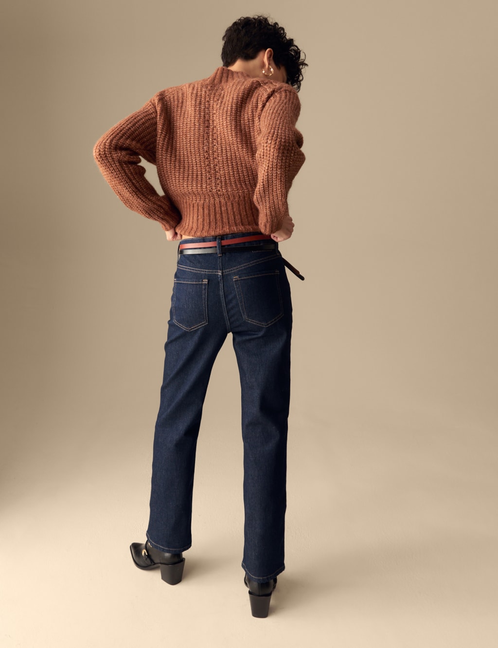 Mid Rise Straight Leg Ankle Grazer Jeans