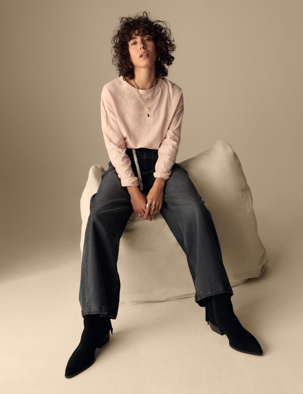 High Waisted Wide Leg Jeans with Lyocell