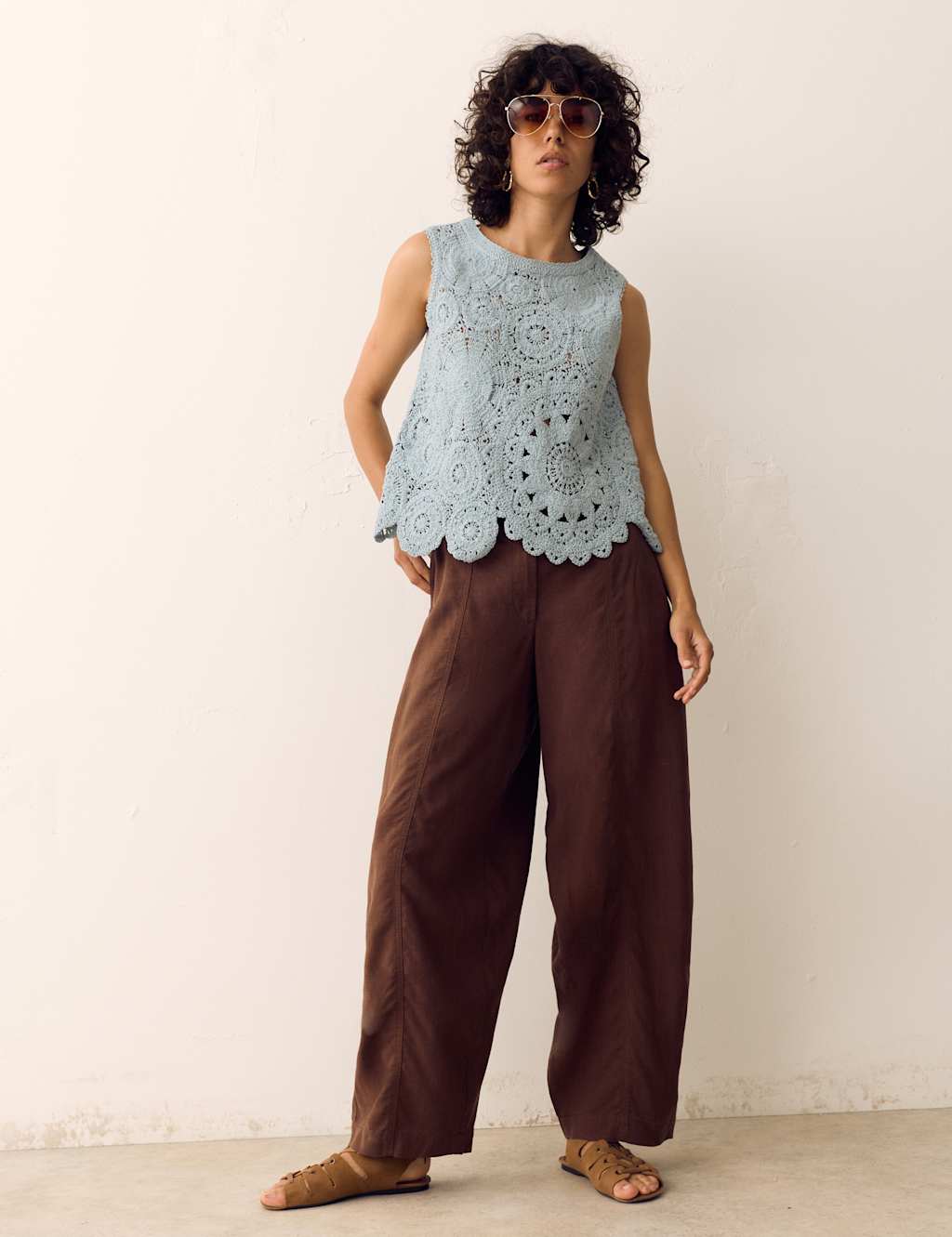 Per Una Women's Lyocell Rich Barrel Trousers - 14 - Dark Mole