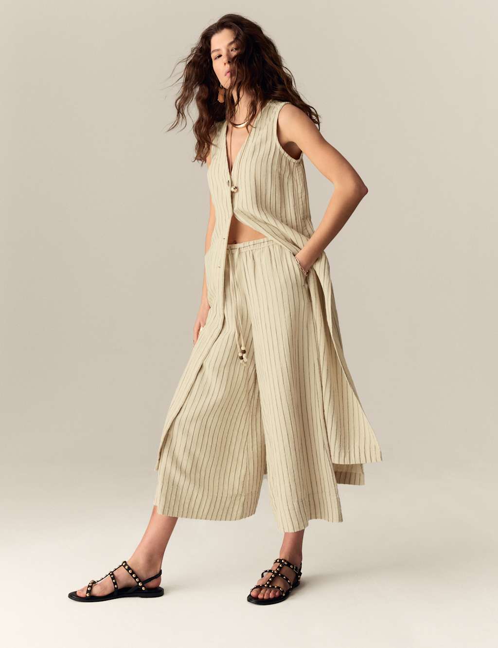 Striped Culotte Trousers