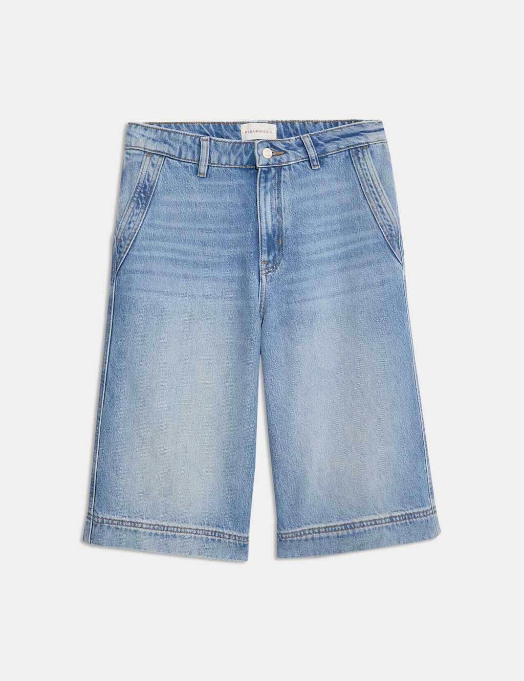 Denim High Waisted Bermuda Shorts