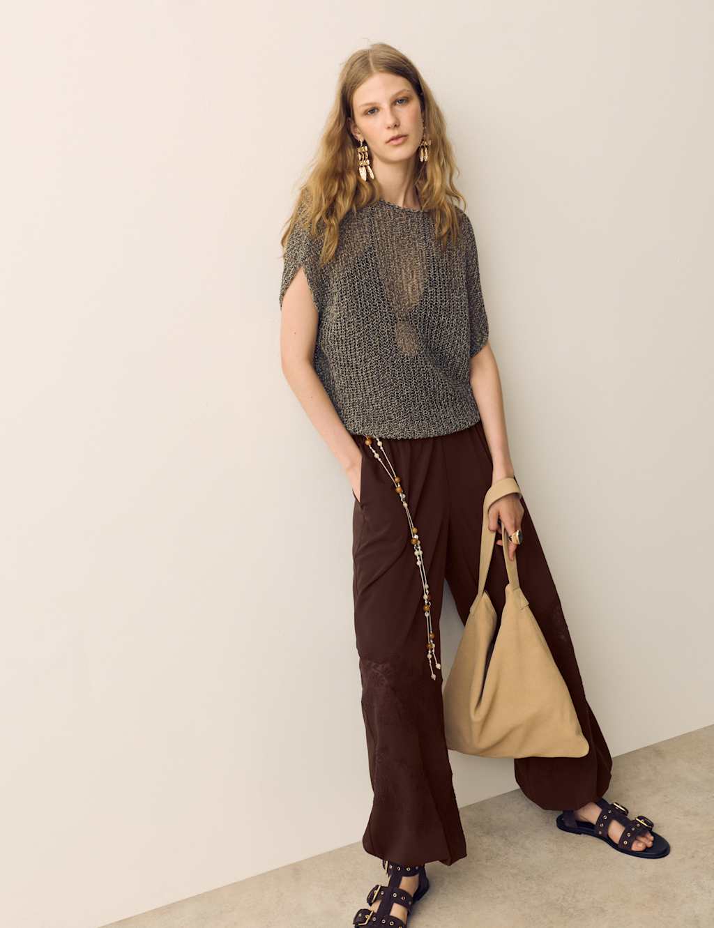 Per Una Women's Lace Balloon Trousers - 14 - Dark Mole