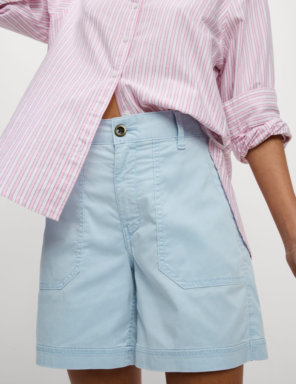 Cotton Blend Cargo Shorts