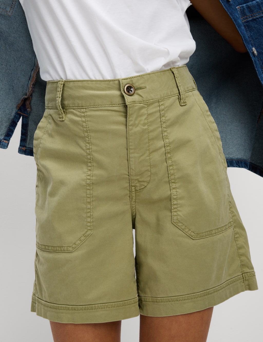 Cotton Blend Cargo Shorts