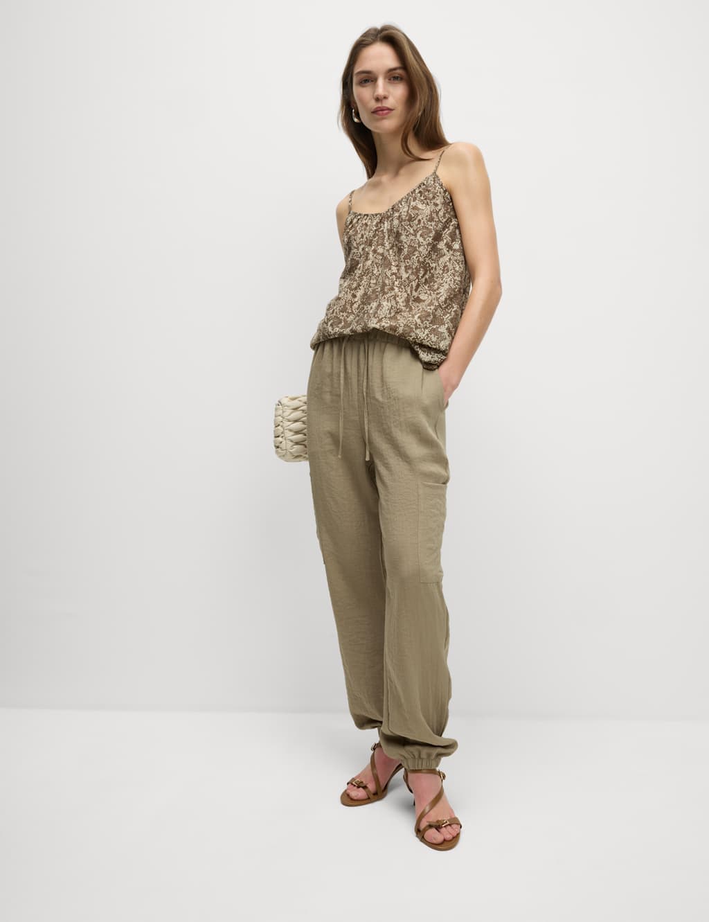 Crinkle Cargo Cuffed Joggers