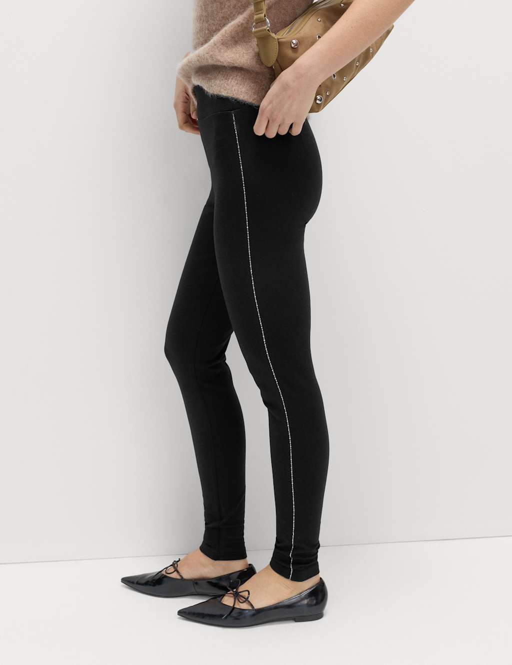 M&S Embellished High Waisted Leggings Black