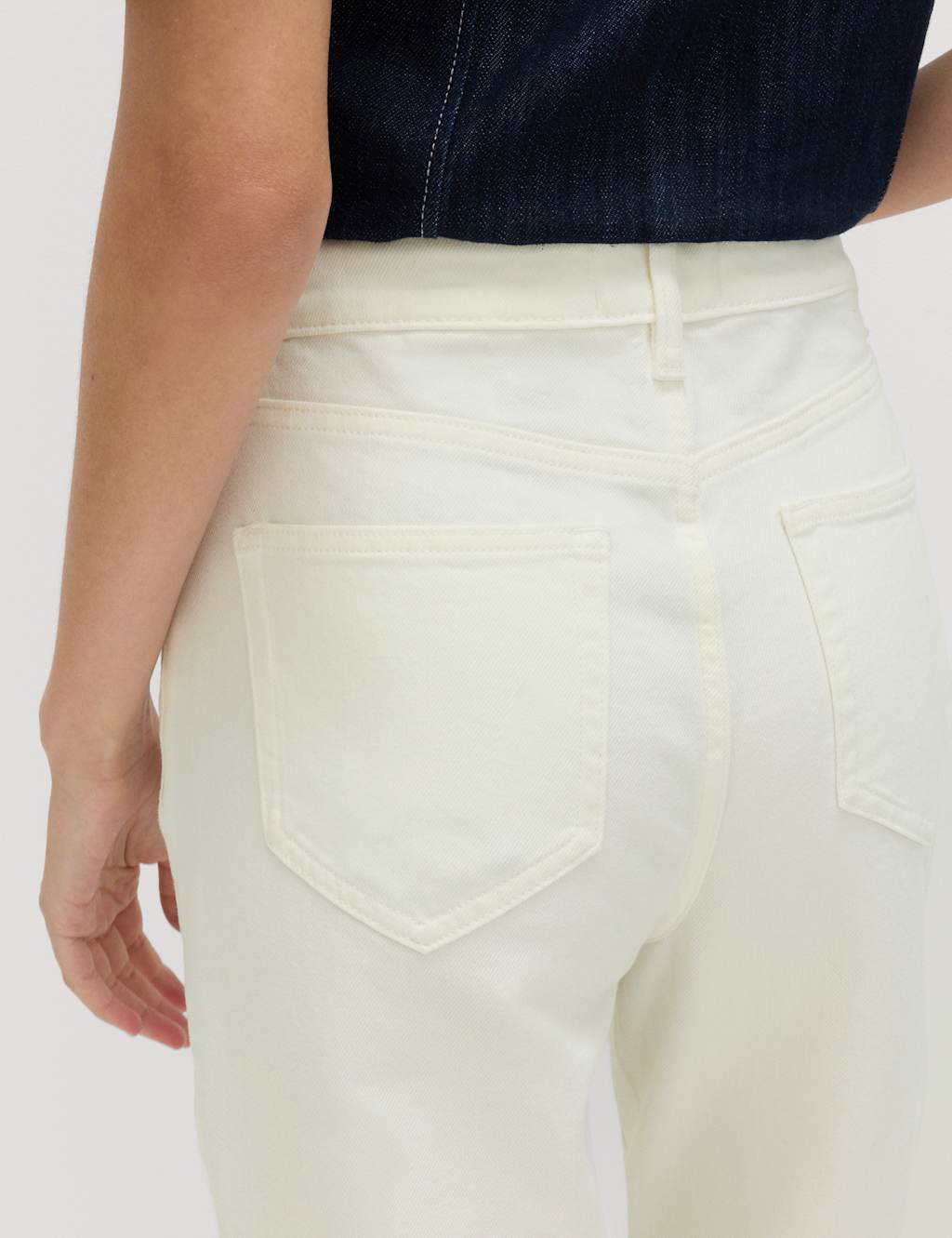 M&S Women's Mom High Waisted Ankle Grazer Jeans - 18 - Ecru