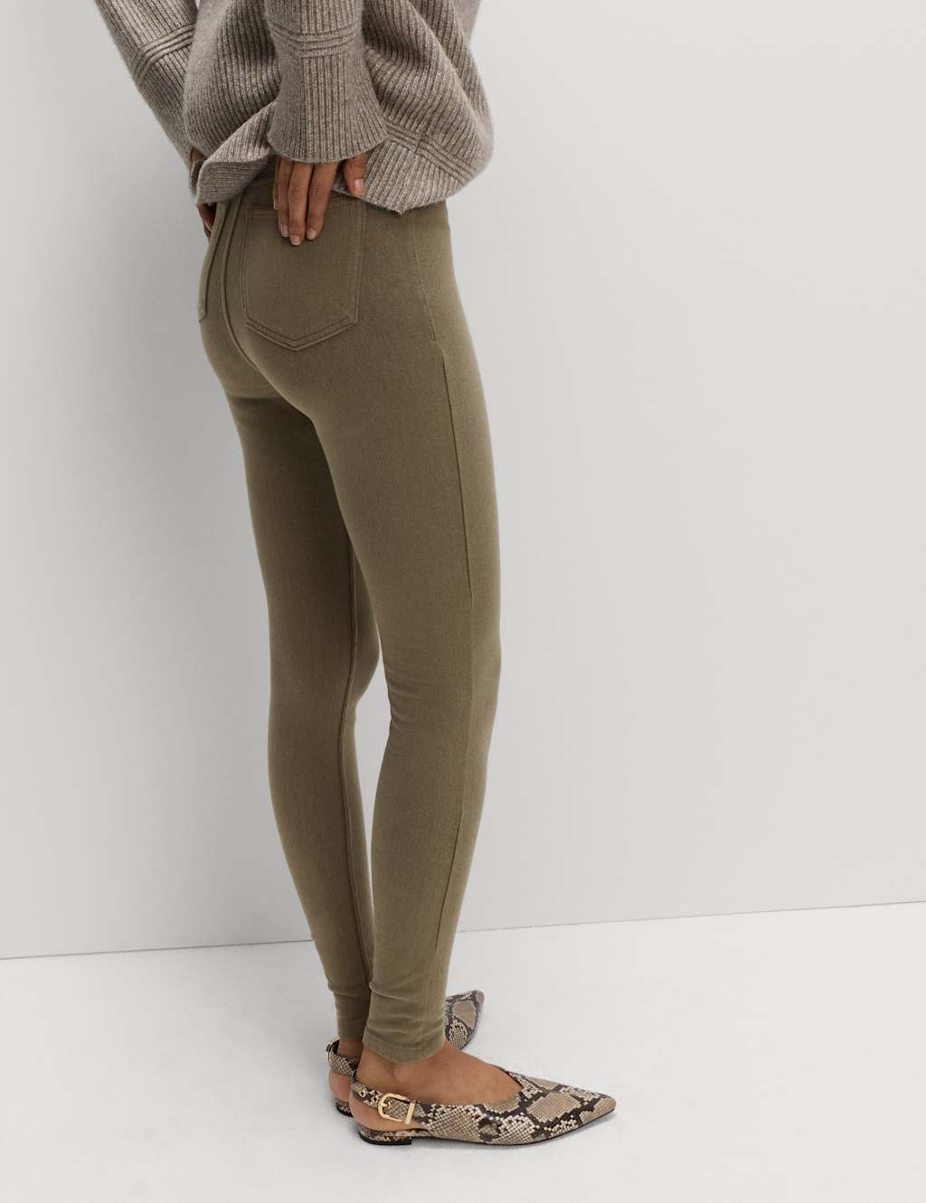 M&S High Waisted Cosy Jeggings Neutral