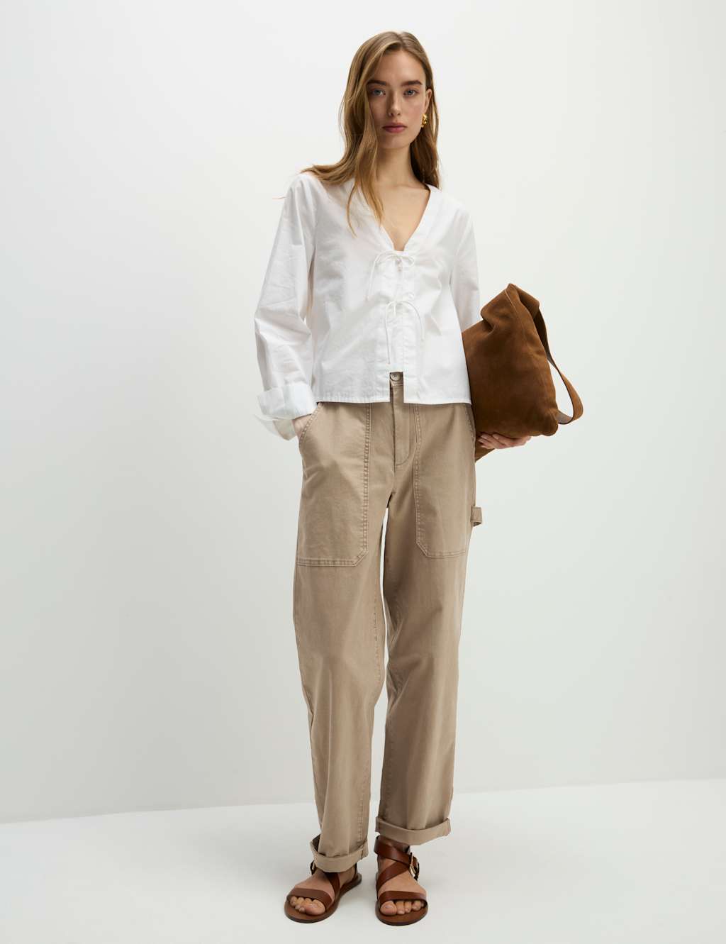 Cotton Rich Carpenter Straight Leg Trousers