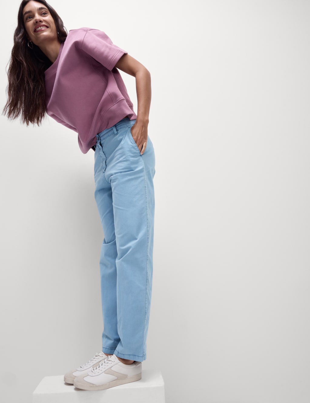 Cotton Rich Straight Leg Ankle Grazer Chinos