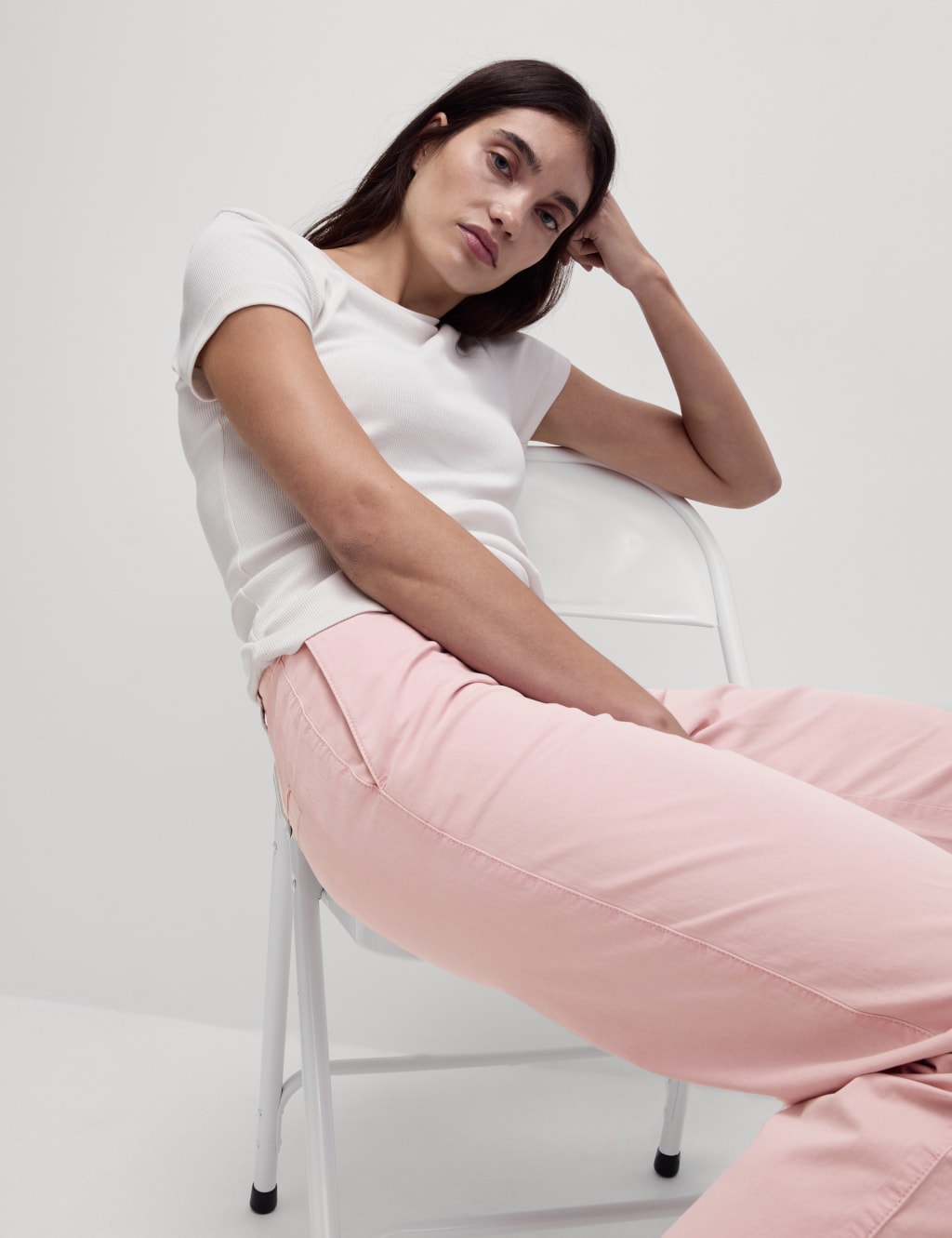 Cotton Rich Straight Leg Ankle Grazer Chinos