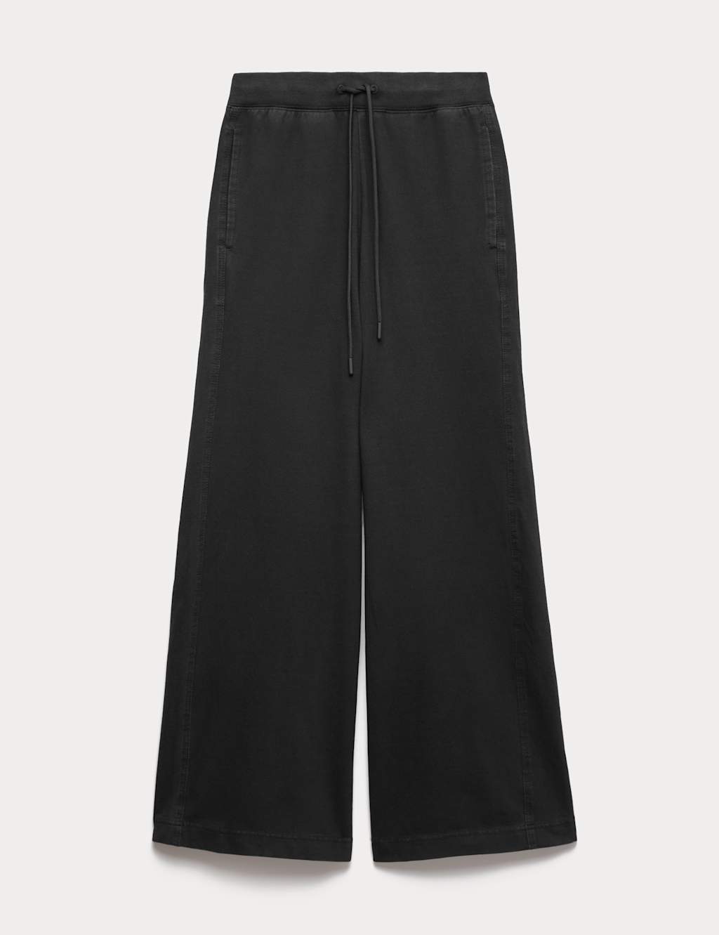 M&S Jersey Denim Wide Leg Joggers Black