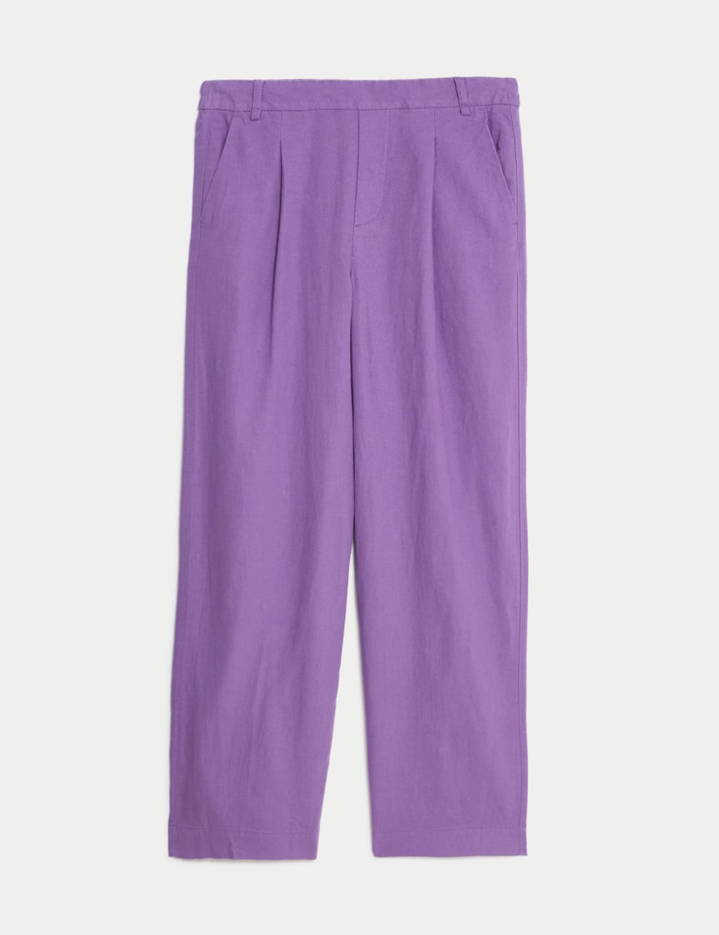 M&S Linen Rich Wide Leg Trousers Amethyst