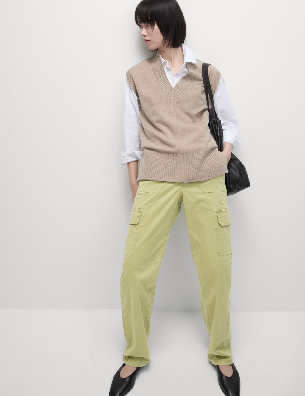 Lyocell Rich Cargo Straight Leg Trousers