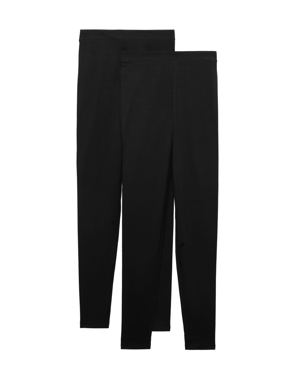 M&S Women's 2 Pack High Waisted Leggings - 16 - Black/Black