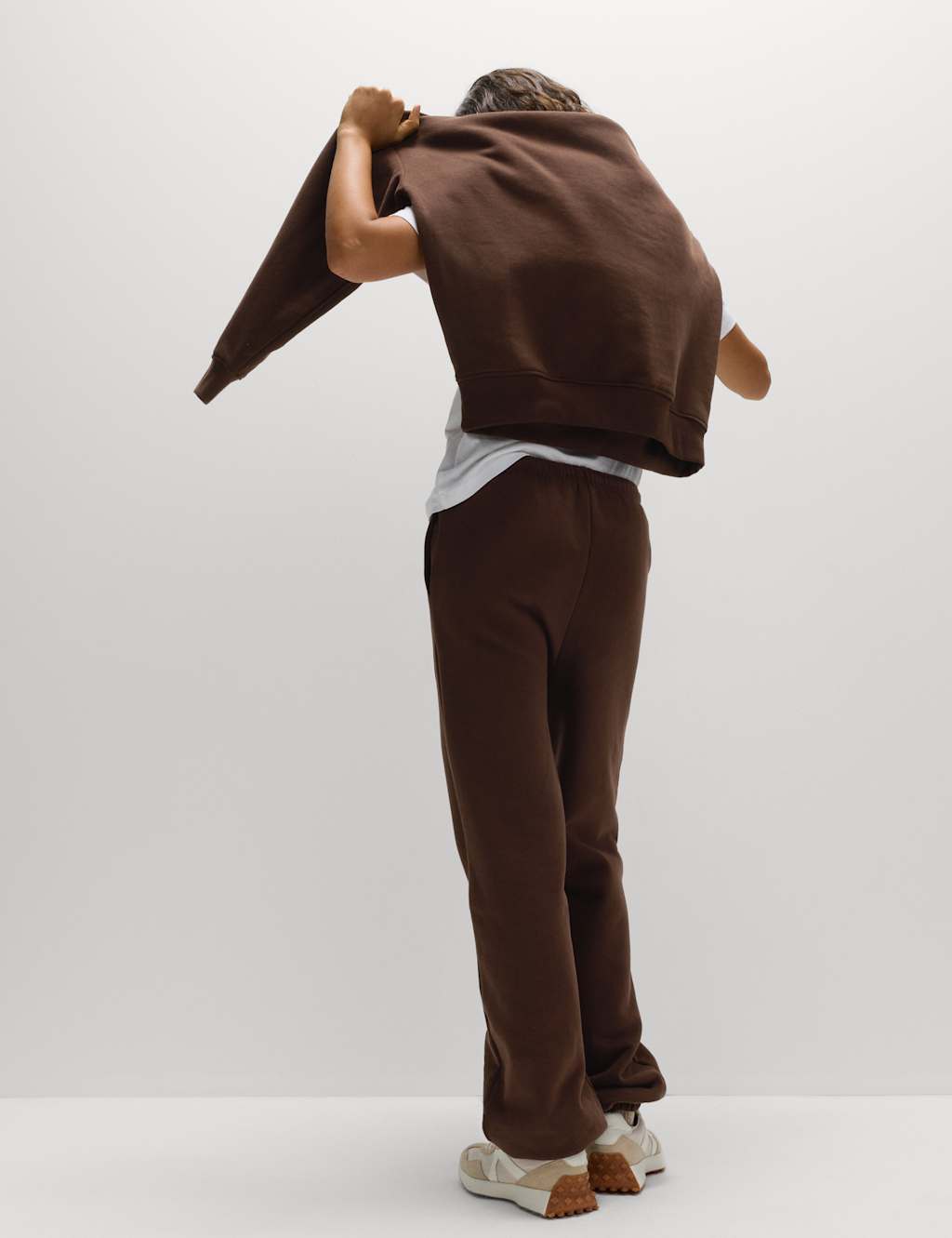 M&S Cotton Rich Cuffed Joggers Dark Chocolate