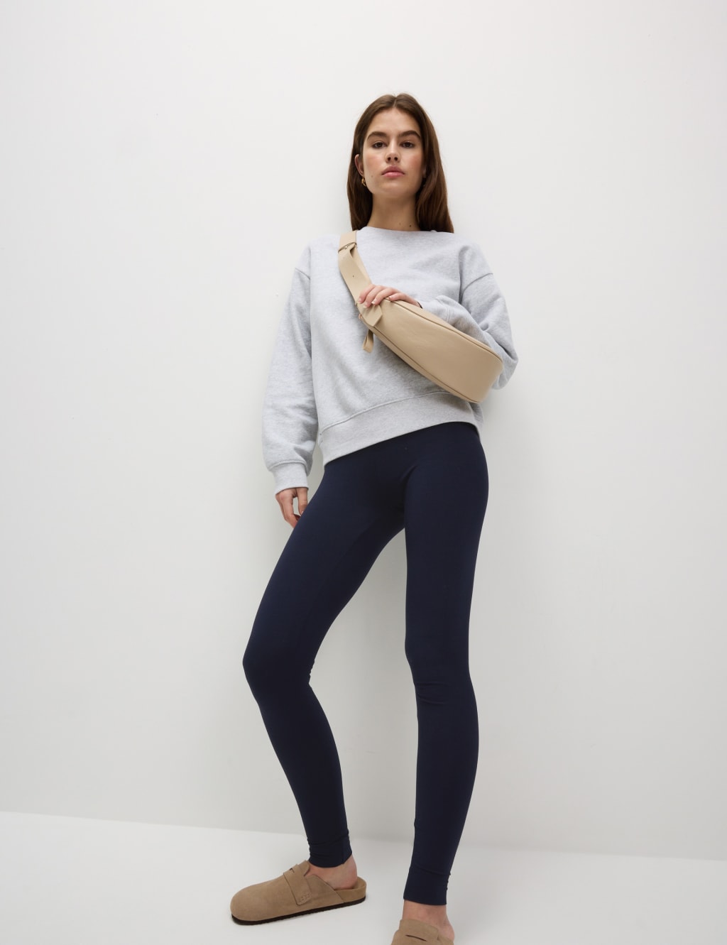 M&S Collection Women's High Waisted Leggings - 20REG - Navy, Black,Navy