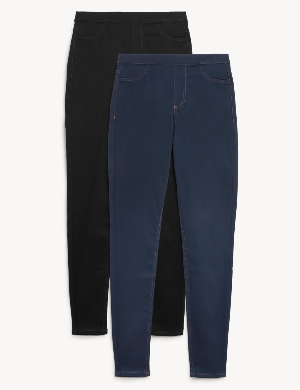 M&S 2 Pack High Waisted Jeggings Blue/Black