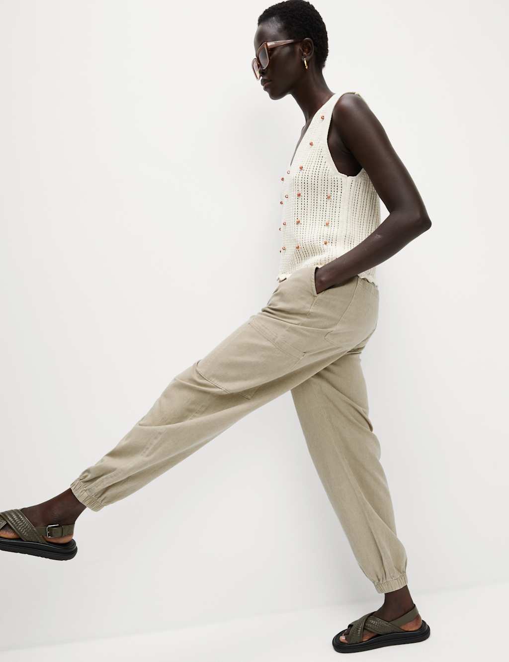 Lyocell Rich Joggers With Cotton & Linen