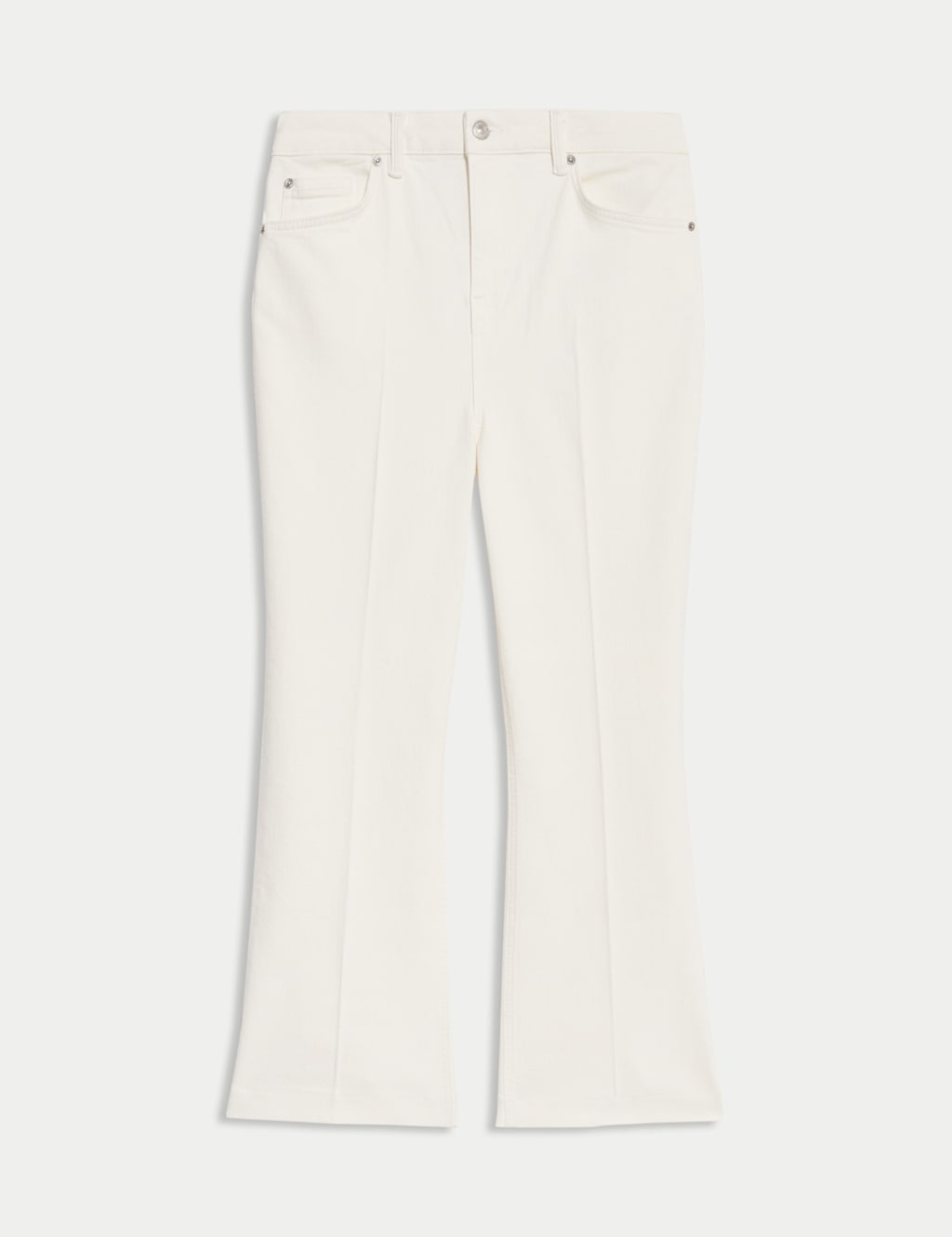 High Waisted Slim Flare Cropped Jeans